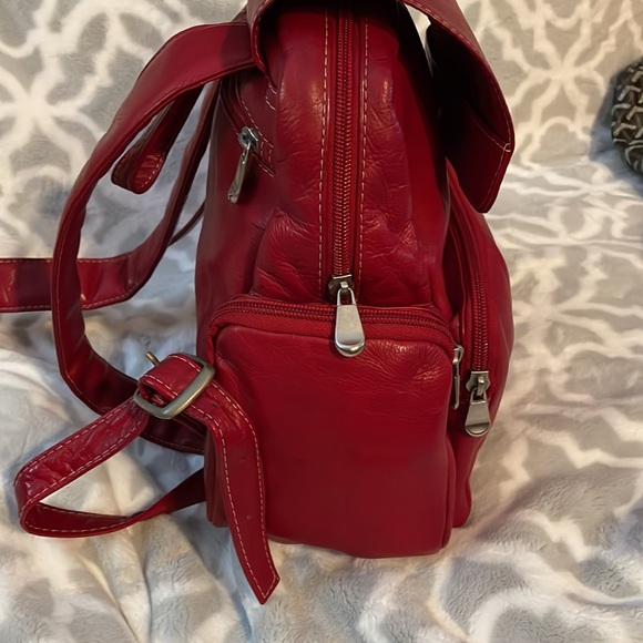 LeDonne Red Leather Backpack main image 9